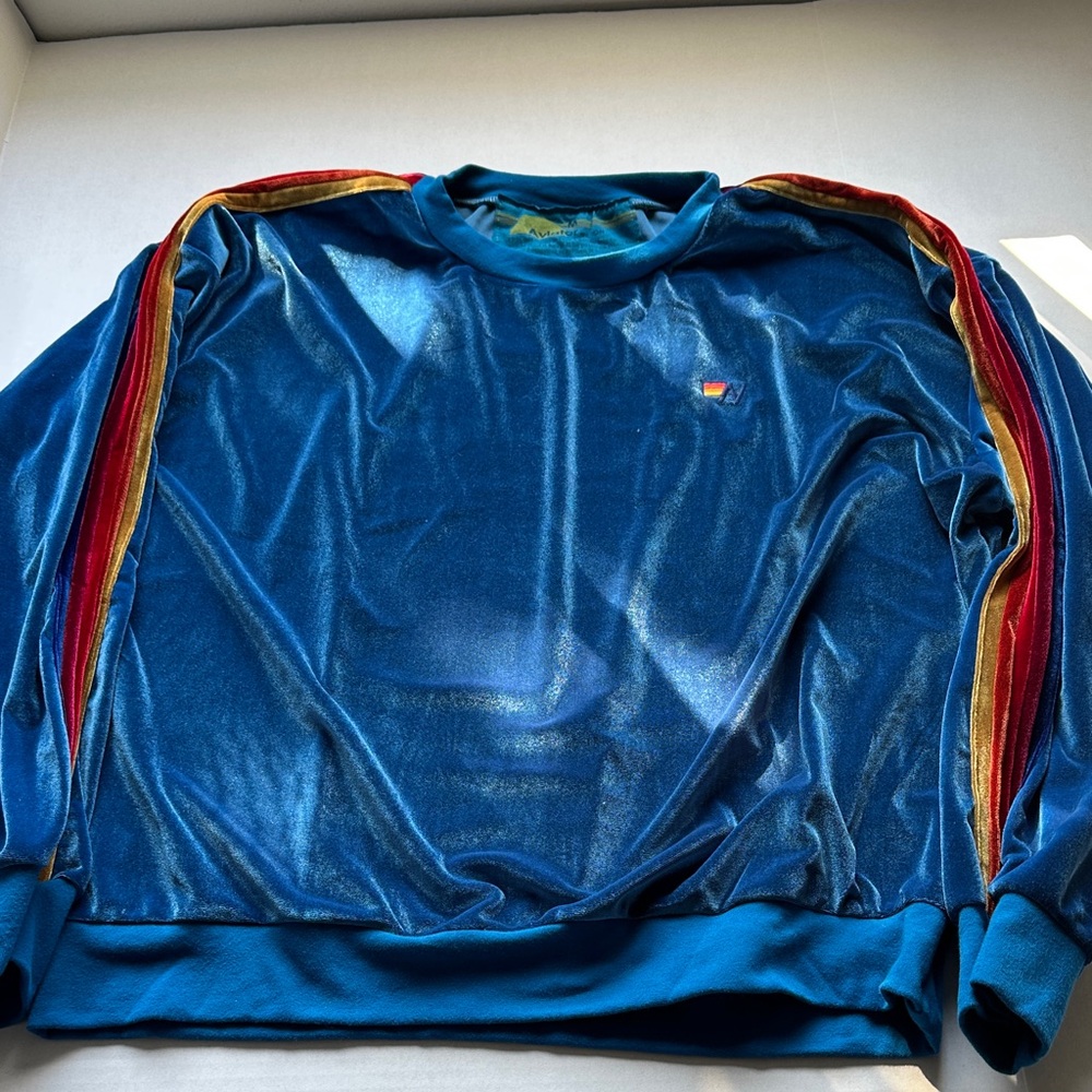 Aviator Nation Blue Velvet relaxed sweatshirt vintage blue